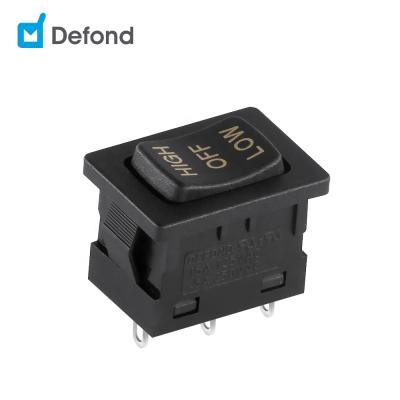 China Silver Alloy Defond CRT-1215-Y-AAA34-83R 15A 125v 250V 5E4 1P2T 3 Way Rocker Switches for sale