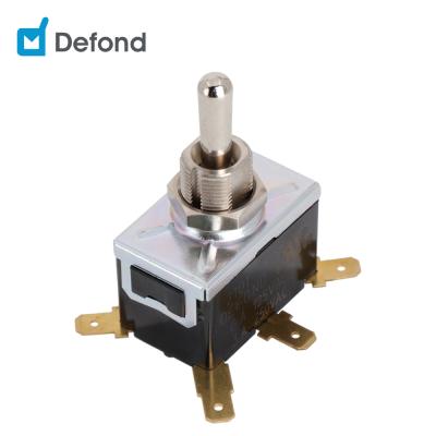 China Defond 3A 250vac 4 pin t65 1P2T toggle switchDTW-1206-YR-07 32.0mmx19.5mmx21.5mm for sale