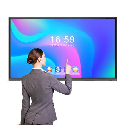 China Business. Education.Training.Office. Security Factory Price for popular size 55 65 75 Inch Digital Interactive Flat Panel Smart Whiteboard 4K Infrared Touch Interactive Board for sale