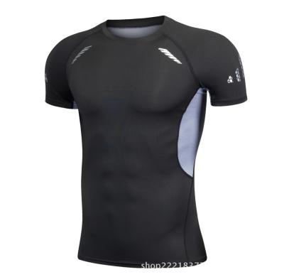 China Antibacterial Men's Running Shirt Mens Sports Fitness Gym Muscle T-Shirt for sale