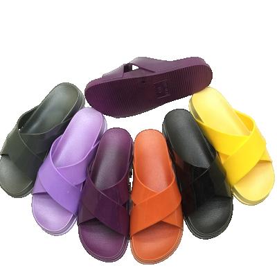 China Fashion trend STRAPS CLASSIC CROSSOVER JELLY SHOES FOR LADIES SERVO AIR BLOW SLIPPER for sale