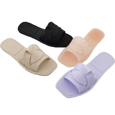 China CUSHIONING Fashion Lady Flat Plastic Sandals Freeze Shoes Slippers for sale