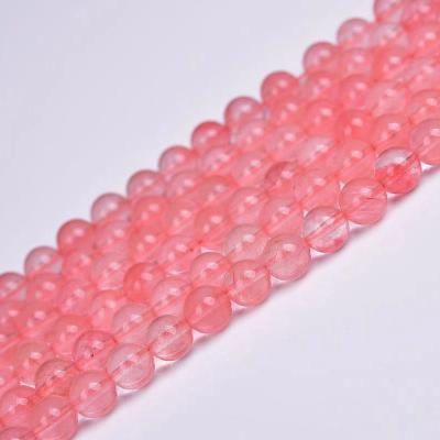 China China 2020 hot popular retail and wholesale watermelon red round bead semi-finished pearl strings for decoration for sale