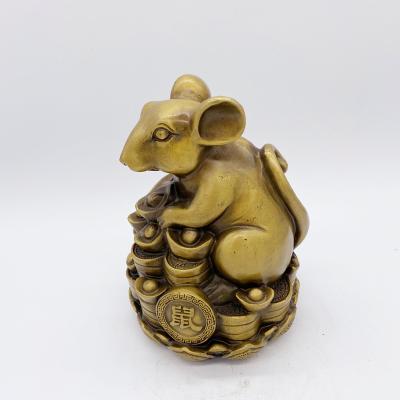 China China new trend best selling chinese zodiac copper carving mouse for decoration for sale