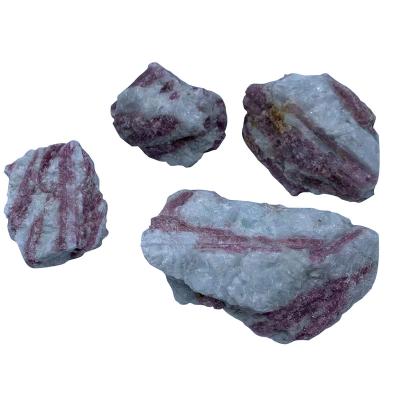 China Wholesale Natural Pink Raw Rough Stone China Tourmaline Crystal Spiritual Stones Group For Meditation for sale