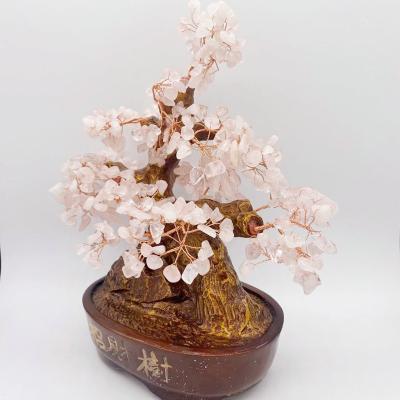 China China retail and wholesale hight quality rose quartz chips money tree for decoration for sale