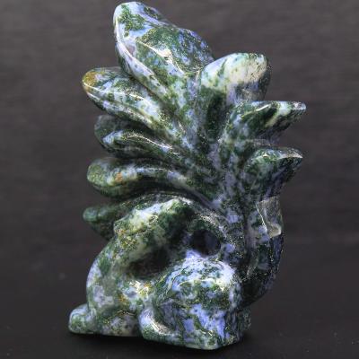 China China hot sale wholesale animal crystal carving natural aquatic agate nine-tailed fox use for home decor crystal pieces for sale