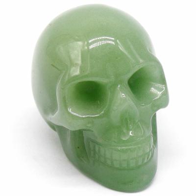 China China crystal carving craft wholesale cut crystal natural green aventurine skulls use healing decor reiki crystal home decor for sale