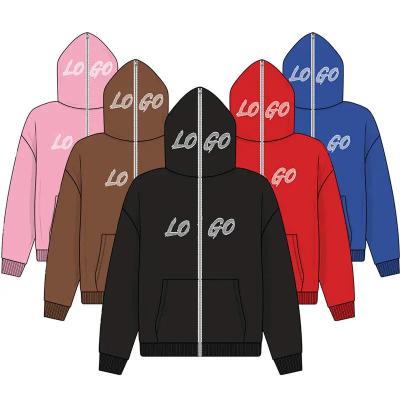 China Other OEM Over Full Zipper Logo Custom Blank Pullover Face Hoodie for sale