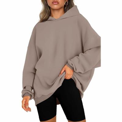 China Anti-wrinkle Women's Oversized Hoodies Shear Long Sleeve Hooded Casual Pullover Sweatshirts Loose Lightweight Autumn Clothes for sale