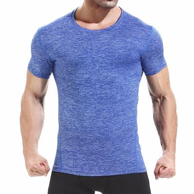 China Other Custom Sublimation Mens T-shirt Cationic Solid Color Round Neck 100% Polyester T-Shirts For Running Fitness for sale