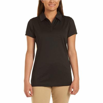 China 100% Polyester Quick Dry Moisture Wicking Solid Color Polo Shirts Women's Golf Shirts Anti-wrinkle Polo Shirt For Women for sale