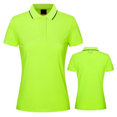 China Custom 100% Anti-Wrinkle Logo Printed Women Golf Polo Shirt Polyester Sublimation Printing Plain White Sports Polo T-shirt for sale