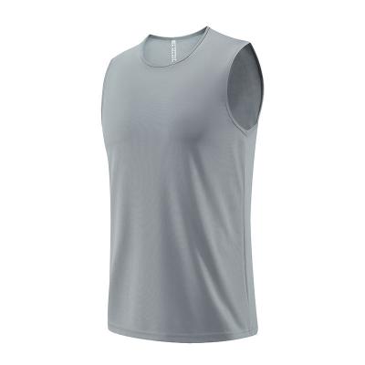 China Other Factory Custom Breathable 100% Polyester Tank Tops Men Plain White Sports Gym Tank Tops Invest for sale