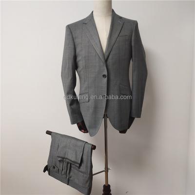 China Wholesale New Design Anti-wrinkle Formal Wear Fashion Pants Custom Made Clothing For Man 2 Pieces Sets Gray Mens Suit for sale