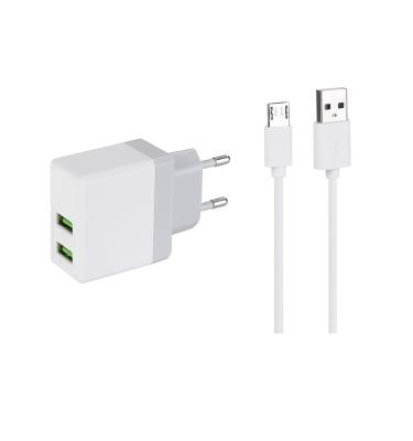 China Tablet Amazon Success EU Wall Plug AC100-240V 50-60HZ DC5 Dual 2.5a 2021 USB White for sale