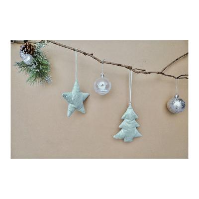 China Suede Fabric Christmas Hanging Ornament, Christmas Tree Decoration Hanging Christmas Ornament Star, Christmas Hanging Decorations for sale