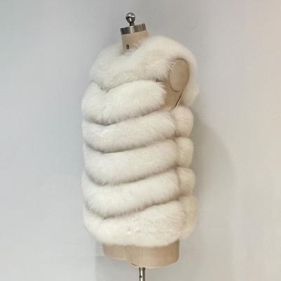 China Luxury White Fox Fur Coat Women's Winter Warmth Collar Long Sleeveless Service/Heat Hooded Jacket for sale