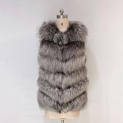 China Service/Heat Sale Women's Winter Fox Fur Hooded Jacket Warm Luxury Fur Coat Long Sleeveless for sale