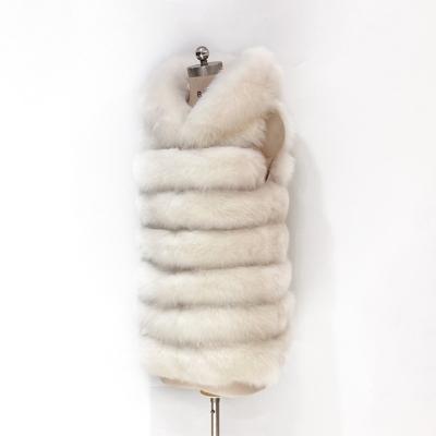 China New Customized High Quality Customized Real Fox Fur Hooded Sleeveless Luxury Jackets Invest for sale