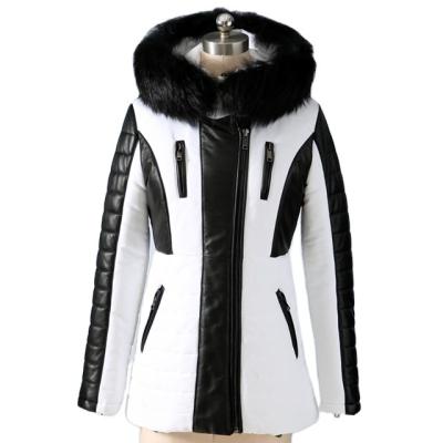 China New Product Winter Thin Fitted Jacket Real Silver Fox Fur Hood Trim Good Quality Fabric With Padded Winter Women's Jackets for sale