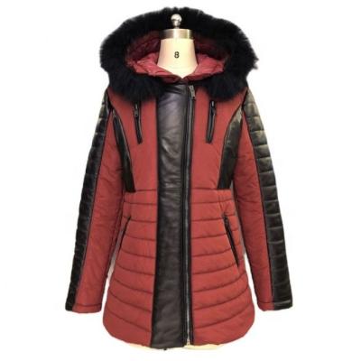 China Genuine Leather Detachable Fox Fur Quilted Winter Warm Coat Hood Plus Size Long Jacket For Women Stripper for sale