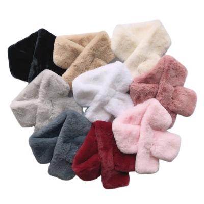 China Reversible Soft Winter Good Quality Cheap Pull Through Colorful Rex Rabbit Fur Trendy Warming Shawl Faux Fur Cross Scarf For Women for sale