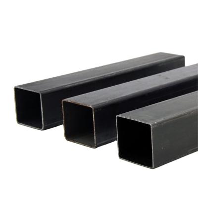 China Wholesale Ms Black Square Pipe Square Steel Pipe Structure Vacuum Black Tube Square With Recess for sale