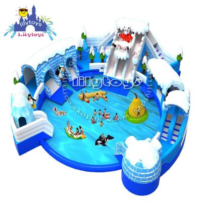 China 0.55-0.9mm PVC LilyToys Bear Land Inflatable Water Park Resort Water Park Pool Water Playground for sale