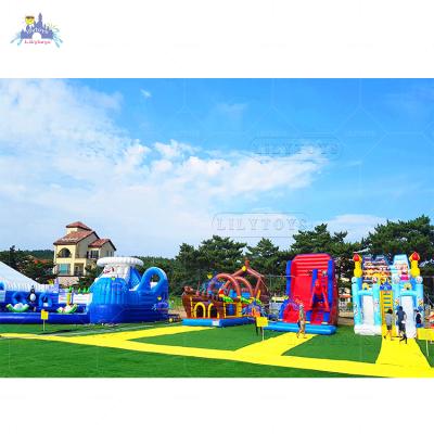 China Environmental friendly indoor water park equipment, portable inflatable water park games on land, build a water park for sale