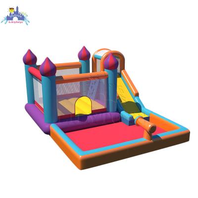 China Jumping Home Bouncy Nylon Coat Use Bouncer Material With Slide Pool Water Slide Castle for sale