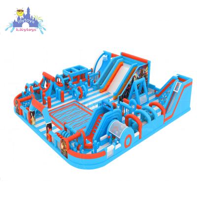 China Hot Selling New Arrival Ad Theme Park Bouncer Inflatable Trampoline Inflatable Theme Water Park For Sale for sale