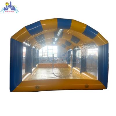 China 0.9mm PVC Tarpaulin Durable Outdoor Amusement Park Equipment Inflatable Ball Pit For Small Ball, Pool With Tent for sale