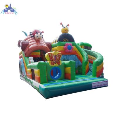 China 0.55mm PVC Tarpaulin LILYTOYS Plato Inflatable Bouncer Funcity Kids Bouncy Amusement Park With Obstacle And Slide for sale