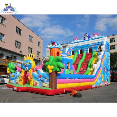 China Inflatable Battle Bouncy Underwater World Shark PVC Castle Funcity Inflatable Playground for sale