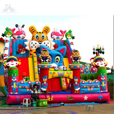 China Custom Inflatable Bouncer Big Jumping Castle Fun City, Inflatable Amusement Park, Bouncy Castle With Slide For Kids for sale