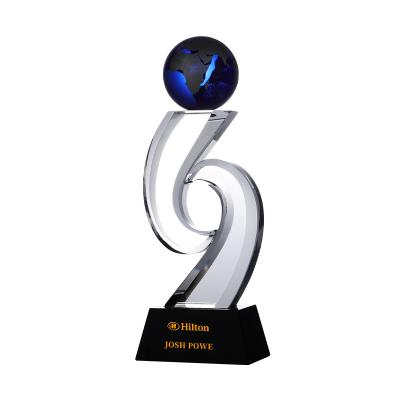 China Europe Customized New Design K9 Crystal Trophy Glass Medal Awards Glass Trophy For Award Winner for sale