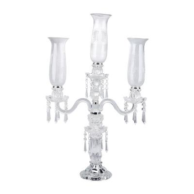 China Wholesale 3am Crystal Candelabra For Event Table Top Candle Holder Decoration from Europe for sale