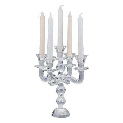 China Crystal Clear Centerpiece Wholesale 5AM Candelabra K5 Clean Transparent Wedding Candelabra Centerpiece for sale