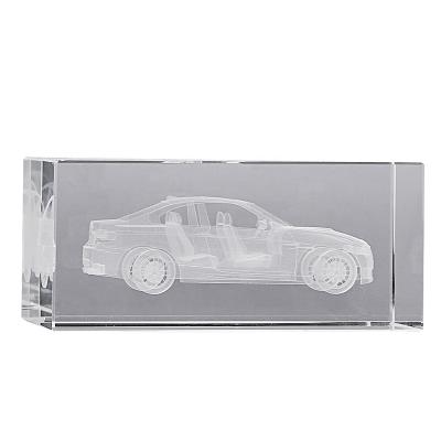 China Europe customized company souvenir car K9 crystal cube 3d laser crystal figurines for sale