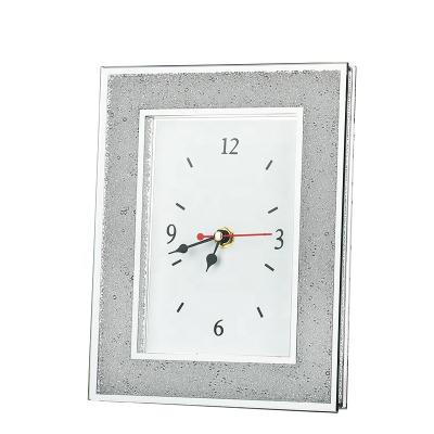 China Mid Century Modern Crystal Material Desk Clock Crystal Home Supplies for sale