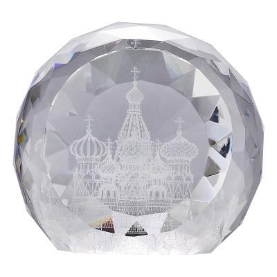 China Europe Fancy Diamond Faceted Crystal Ball Shape Engraving Decoration for sale