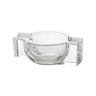 China Europe Cheap Customized Crystal Smoking Set Oval Crystal Clear Ashtray For Cigarettes Or Cigars for sale