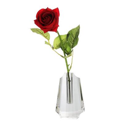 China Wholesale Traditional Crystal Glass Vase Luxury Crystal Clear Flower Vase For Gifts for sale