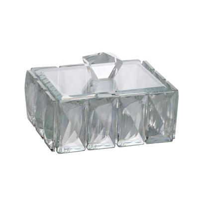 China Transparent Clean Crystal Trinket Box Glass Jewelry Box For Wedding Gift for sale