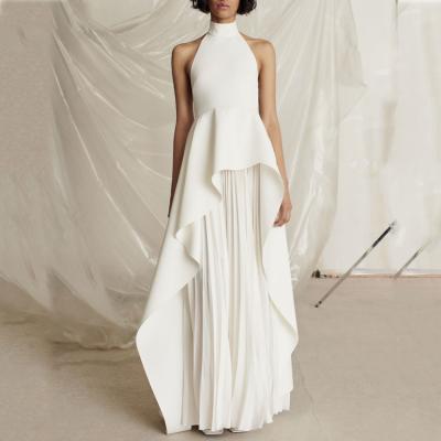 China 2021New Autumn And Winter Elegant Fashion Breathable Sleeveless Maxi Dress + Pleated Skirt Female Dress for sale