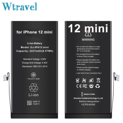 China Mobile Phone For iPhone 12 Mini Rechargeable Battery Li-ion Polymer Smart Phone Battery Premium Quality 2227mAh 100% Long Cycle Test for sale