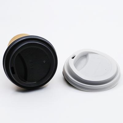 China Recyclable Food Grade Disposable Plastic Coffee Cup Lids Plastic Lid for paper Coffee Cup PS  Cup flat Lid for sale