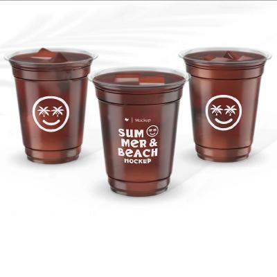 China Single Wall Supplier manufacturer wholesale custom logo clear cups disposable plastic pp pet pla cup with dome flat lid straw for sale