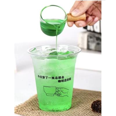 China Single Wall Custom LOGO print biodegradable plastic cup disposable ice coffee cold cup PET PP low MOQ with dome lids straws for sale